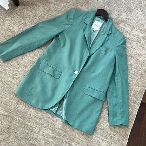 NWOT Madewell Larsen Linen Blazer S green
